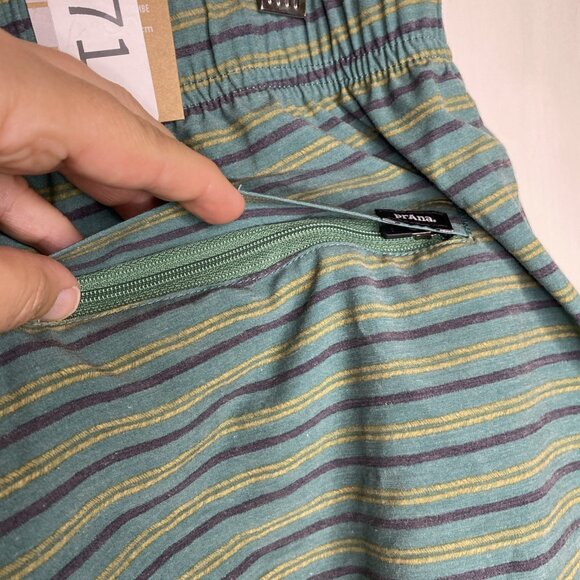 PrAna Metric E-Waist Board/Swim Short Cove Stripe Mens SM/08 Standard Stretch - Picture 7 of 10
